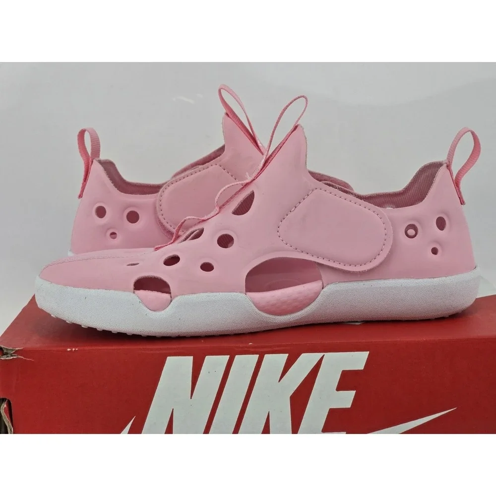 Nike Sunray Protect 4 Water Shoes Sandals sz 1 Youth Girl Pink/White Closed Toe
